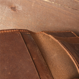 Cartera delgada de cuero para hombre plegable marrón Crazy Horse titular de la licencia de <span class=keywords><strong>conducir</strong></span> cierre abierto portátil Popular láser para uso diario - Product Image 4