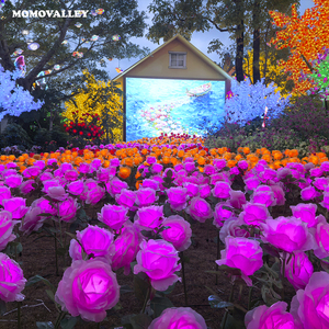 Luce LED fiore rosa Stand per decorazioni natalizie e feste all'aperto fiori luminosi per giardino & decorazione commerciale - Product Image 2