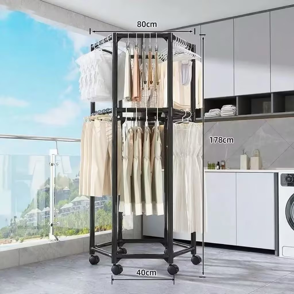Étendoir à linge double couche [Emballage en boîte de couleur]