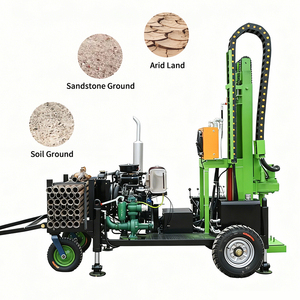 Machine de forage d'eau sur roues, moteur diesel vert, portable, pour l'irrigation agricole, petit forage de puits - Product Image 2
