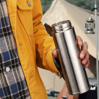 500ml Titane Tasse Isolée Sous Vide Double Paroi Cadeaux D'affaires Thermos Thermique Flocon De Neige En Métal Titane Bouteille D'eau