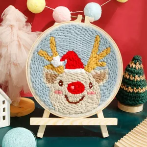 Handmade DIY Art <span class=keywords><strong>Set</strong></span> para Iniciantes Presente de Natal Adequado Fácil de Aprender Cervos de Natal para Punch Needlework Kit - Product Image 1