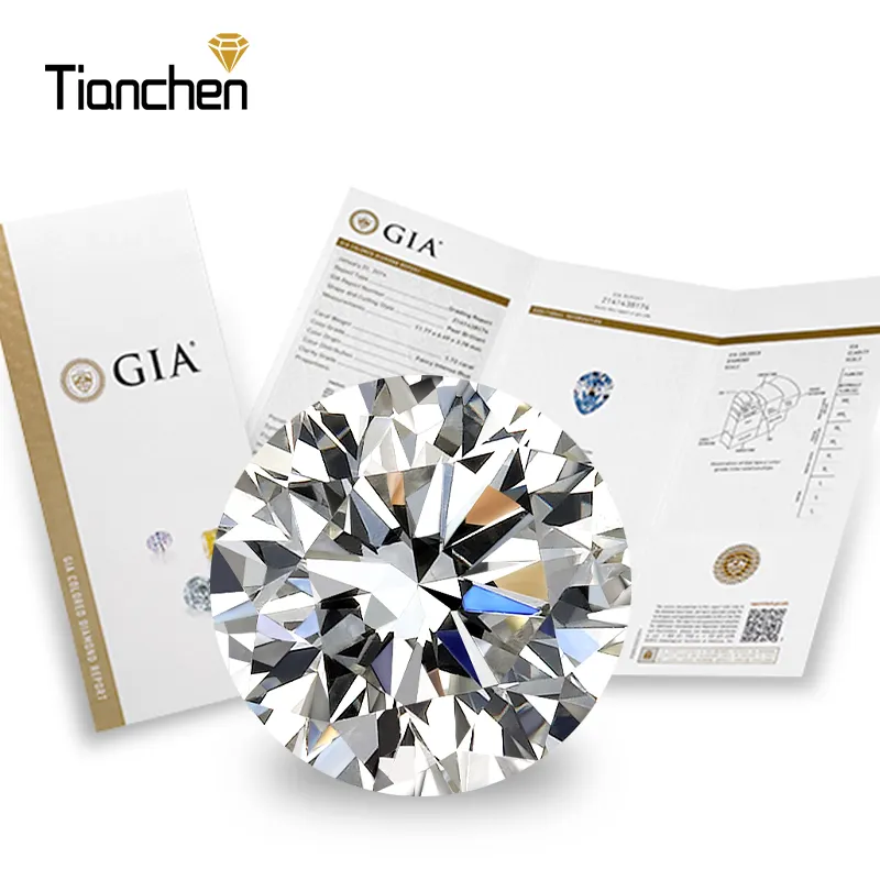 Diamante sintético Tianchen 6.5mm 1 quilates VVS cor D Diamante cultivado em laboratório Hpht Certificado IGI