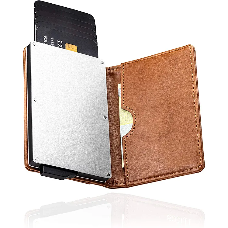 2020 New RFID Blocking Button Pop Up Slim Aluminum Case Business Bank ID Credit Card Holder Wallet for Men Women Best Gift YX YX