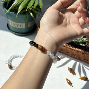 Vendite calde fai da te braccialetto di quarzo chiaro naturale pietre curative occhio di tigre lumaca braccialetto fossile per moda indossare regali - Product Image 2