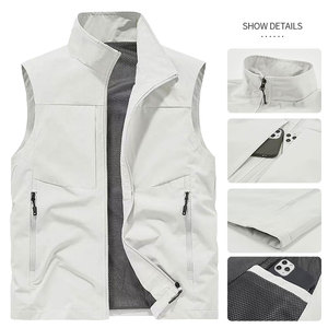 Chaleco de Trabajo Personalizado OEM de Talla Grande, Chaleco Deportivo Transpirable de Secado Rápido para Exteriores, Chaleco para Hombre con Logotipo Bordado - Product Image 3