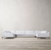 Nouveau luxe bois lin velours tissu sectionnel ensemble salon canapé meubles d'intérieur