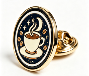 Coffee Cup Hard Enamel Lapel Pin Custom Badge Round <b>Metal</b> Brooch for Clothing Gift - Product Image 4