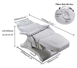 Lit de beauté multifonctionnel réglable, chaise de traitement facial, lit de massage, mobilier de salon en cuir PU - Product Image 2