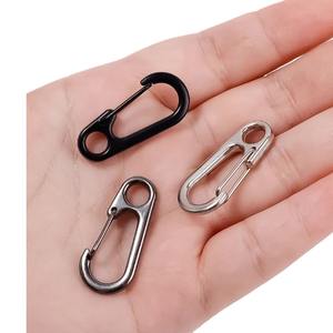 Mini Carabiner Keychain Hook Zinc Alloy <b>Small</b> D Ring <b>Spring</b> Clip For Keychain Hand Tool Universal Use Silver Color - Product Image 3