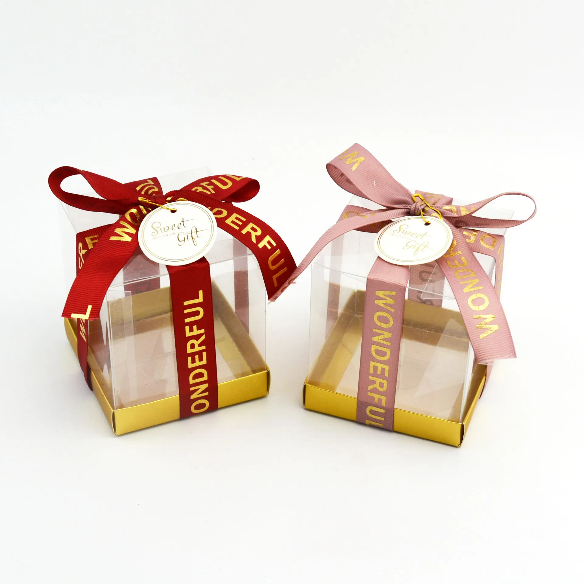 Chinese manufacturers chocolate packaging wholesales cheap transparent clear plastic door gift candy boxes for wedding souvenirs