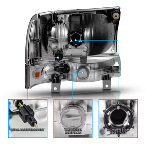 Conjunto de faros compatibles con <span class=keywords><strong>FD</strong></span> F250 F350 PICKUP /Ford Bronco 1999-2004 Faro halógeno, lado <span class=keywords><strong>L</strong></span> + R - Product Image 4