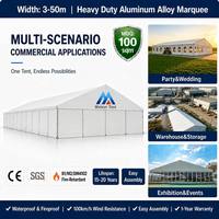 Tente de réception de luxe pour événements et mariages, 20m x 50m, capacité 1000 personnes, en aluminium et PVC, imperméable, ignifuge, certifiée CE, fournisseur MST