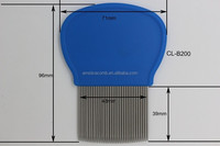Peigne anti-poux et anti-lentes en acier inoxydable rainuré pour enfants, avec manche en plastique et logo personnalisé
