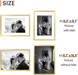 11x14 Gold <b>Frame</b> <b>Acrylic</b> Customizable Size Color Fashionable Photo <b>Frames</b> UV Printing Custom Logo Safety Packing for Wall - Product Image 3