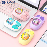 Souris USB sans fil mini personnalisée à motif de dessin animé mignon, double mode, rétroéclairage LED, très vendue pour ordinateur portable