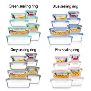 กล่องอาหารกลางวันแก้วแบบเบนโตสำหรับไมโครเวฟและอุ่นร้อนได้ พร้อมฝาปิดล็อคได้ สำหรับครอบครัว แคมป์ปิ้ง และทริปไปโรงเรียน - Product Image 6