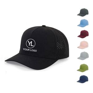 Gorra de rendimiento perforada con logotipo personalizado, gorra snapback cortada con láser, gorras de béisbol de malla para eventos al aire libre - Product Image 2