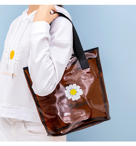 De moda de artículos de aseo bolsos de compras de cremallera bolsas de playa de pvc transparente claro maquillaje bolso - Product Image 5