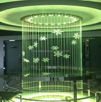 Fuente de Agua Digital con Cortina Gráfica, Cascada LED Programable en Forma de Estrella, Diseño Moderno de Acero Inoxidable para Centros Comerciales y Eventos