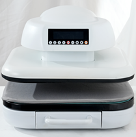 Presse à chaud électrique automatique blanche 38x38cm pour impression sur t-shirts, 220V, vitesse rapide
