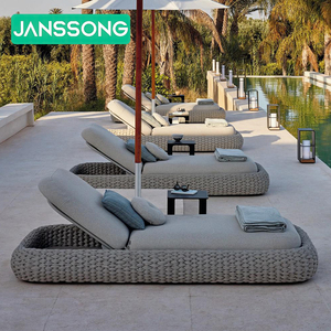 Ensemble de mobilier d'extérieur en aluminium, chaise longue d'hôtel, mobilier de patio, chaises longues modernes, transats d'extérieur en corde tressée, ensembles de <span class=keywords><strong>jardin</strong></span> - Product Image 2