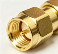 Adaptateur RF plaqué or Aurora Yu SMA mâle vers SMA mâle, connecteur coaxial 50 ohms (Modèle N 01) pour routeur Wi-Fi, antenne de voiture, appareil IoT