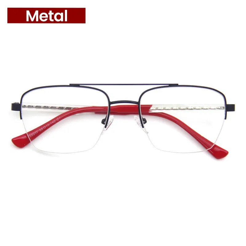 Metal Optical Frames Big Size Unisex Round Eye Glass Frame Flexible Titanium Memory Temple Optical Glasses Frames