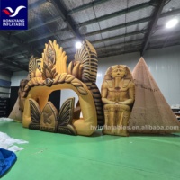 Grande pyramide gonflable multicolore, imperméable et durable, avec ventilateur intégré, pour la décoration de stand DJ et les structures gonflables publicitaires