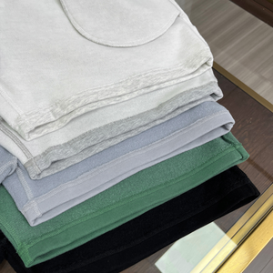 Pantalones cortos de felpa de algodón de alta calidad para mujer, respetuosos con el medio ambiente, de talla grande, estilo informal, cintura elástica, transpirables, holgados, para - Product Image 5