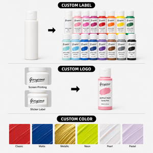 Peintures acryliques Giorgione personnalisables, 16 couleurs, 59 ml, prêtes à être expédiées, vente en gros, directement de l'usine, peintures acryliques pour artistes - Product Image 4