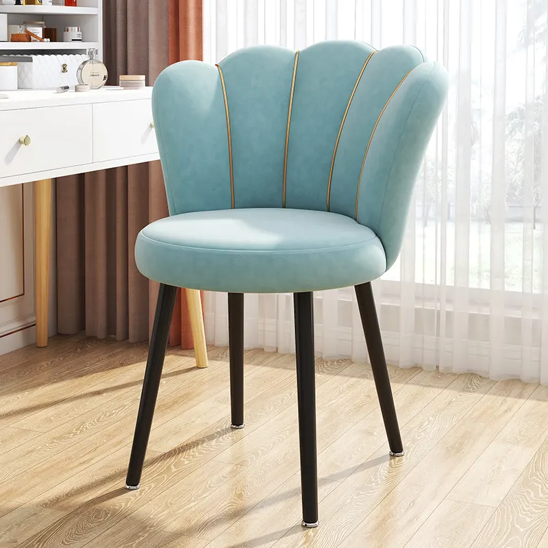 Silla de terciopelo con reposabrazos, moderna y lujosa silla de comedor con patas doradas, para sala de estar y Casa, gran oferta