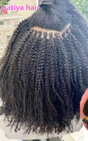 Extensions de cheveux humains bouclés afro serrés 4C, tissage micro-liens, micro-anneaux, 12 14 16 18 20 22 24 26 28 30 pouces