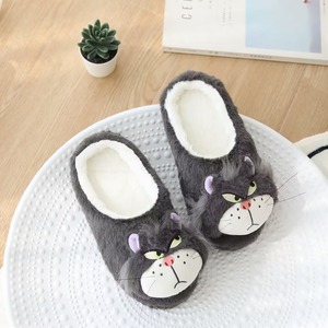 Chaussons d'intérieur <span class=keywords><strong>pour</strong></span> femmes en peluche, chauds, en daim, antidérapants, résistants à l'usure, <span class=keywords><strong>pour</strong></span> l'automne et l'hiver, motif chat mignon de dessin animé, bout fermé - Product Image 4