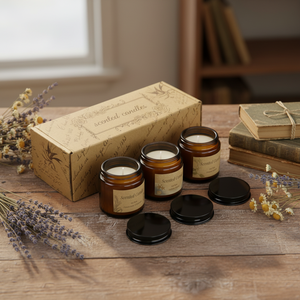 Candele profumate di lusso per la casa Set regalo <span class=keywords><strong>cera</strong></span> di soia lunga durata vasetto d'<span class=keywords><strong>ambra</strong></span> candele per damigella d'onore - Product Image 1