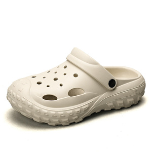 Men's Summer Outdoor Casual <b>Clog</b> Slippers Thick Soled Beach Shoes Comfortable Wear Resistant Solid Color Couple Style - Product Image 5