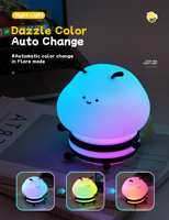 Lampe de nuit intelligente en silicone souple pour bébé, avec changement de couleur LED RGB, rechargeable, décoration de salon, décoration de la maison, abeille mignonne