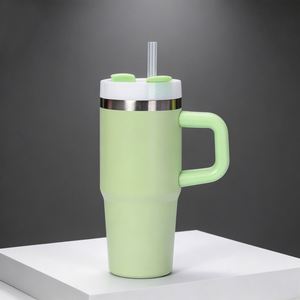 Gobelet isotherme portable en acier inoxydable 304 de 14 oz, anti-fuite, résistant aux chutes, avec paille et poignée, idéal pour les boissons, pour l'export. - Product Image 3