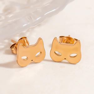 Stainless Steel Stud Earrings Ghost Cartoon Design Rose Gold Halloween Fashion Jewelry For Women - Product Image 4