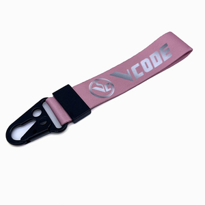 Custom Logo Polyester Wristlet Lanyard Keychain