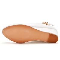 Nouvelles chaussures de mariée à talons compensés blancs à bout rond de 5,5 cm, chaussures compensées à plateforme, chaussures de mariée compensées