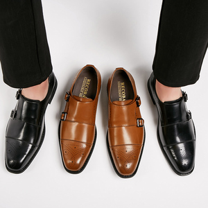 Chaussures habillées de luxe pour hommes, style britannique, à enfiler, en cuir véritable, grandes tailles, pour mariages d'automne - Dropshipping - Product Image 2