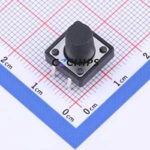 TSF001B10526A03 Tactile Switch DIP-4P,12x12mm Switch Round Button 2.6N Through Hole 12mm - Product Image 1