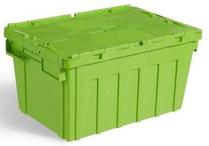 Caja de Plástico de Polipropileno de 55L, 600X400X355mm, para Almacenamiento y Transporte de Frutas y Verduras, con Tapas Adjuntas - Product Image 2