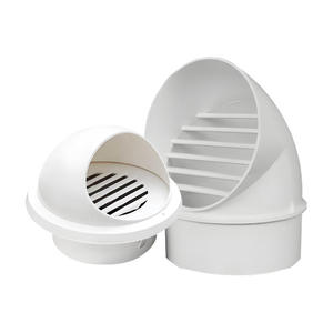 Capot de ventilation mural extérieur blanc pour systèmes CVC, capot d'évacuation à persiennes étanche à la pluie pour la ventilation domestique - Product Image 1
