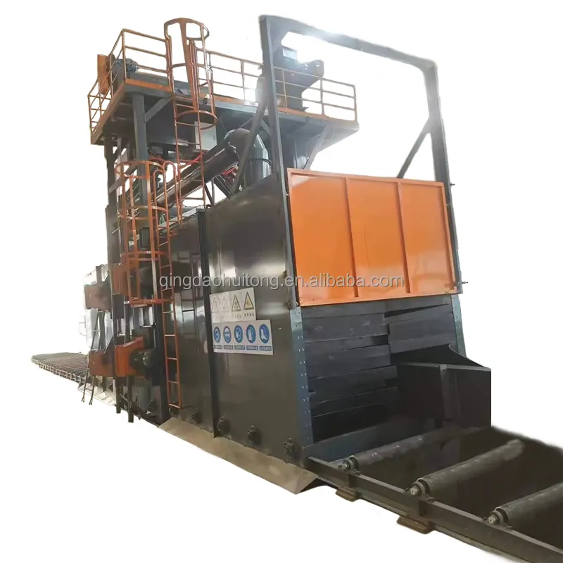 Máquina automática de jateamento de estrutura de aço QH6915 com transportador de rolos