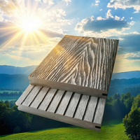 Plancher extérieur en composite bois-plastique anti-UV 3D, nouveau design, terrasse en WPC avec grain de bois en relief 3D