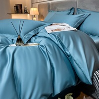 Ensemble de literie en coton longue fibres de qualité supérieure, 200 fils, couleur unie, vente en gros