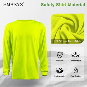 卸売 高視認性ウェア ドライフィット シャツ 長袖 反射 安全 セキュリティ 作業 建設 安全シャツ - Product Image 4