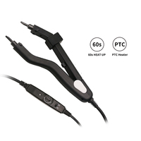 Kit d'outils de fer pour extensions de cheveux U/K-Tip: fer plat à 220 °C, pince à 2 trous, pinces en métal, machine et cheveux humains 200g | Ensemble complet"